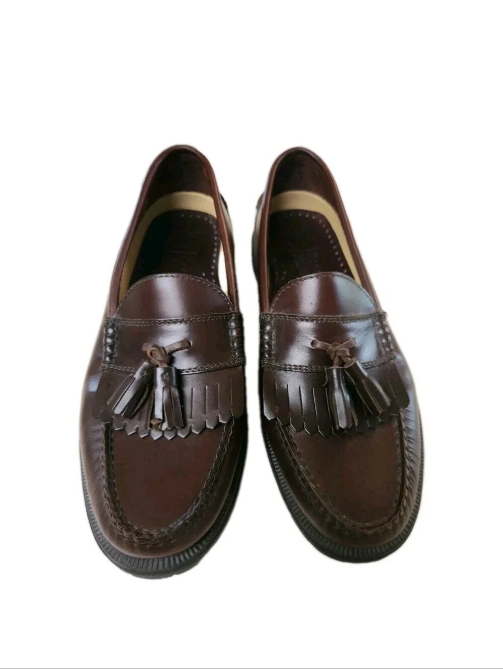 Vintage French Shriner Men's Size 11M Brown Leather Kiltie Tassel Loafer 90's